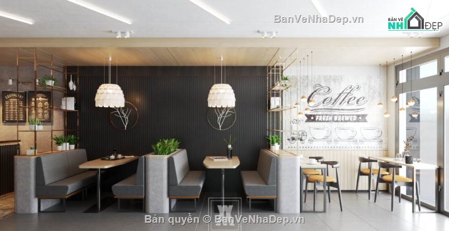 sketchup quán cafe,quán cafe sketchup,file sketchup quán cafe