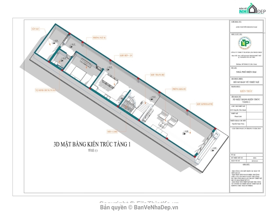 Thiết kế nhà phố 3 tầng,File revit nhà phố 3 tầng,Revit nhà phố 3 tầng,Revit 2019 Bản vẽ Nhà phố,revit nhà phố 3 tầng