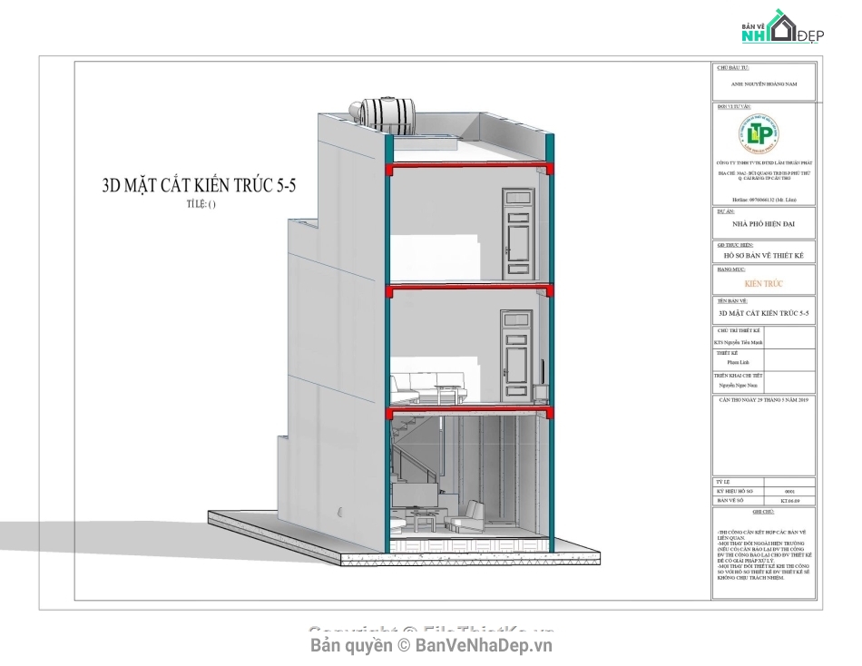 Thiết kế nhà phố 3 tầng,File revit nhà phố 3 tầng,Revit nhà phố 3 tầng,Revit 2019 Bản vẽ Nhà phố,revit nhà phố 3 tầng