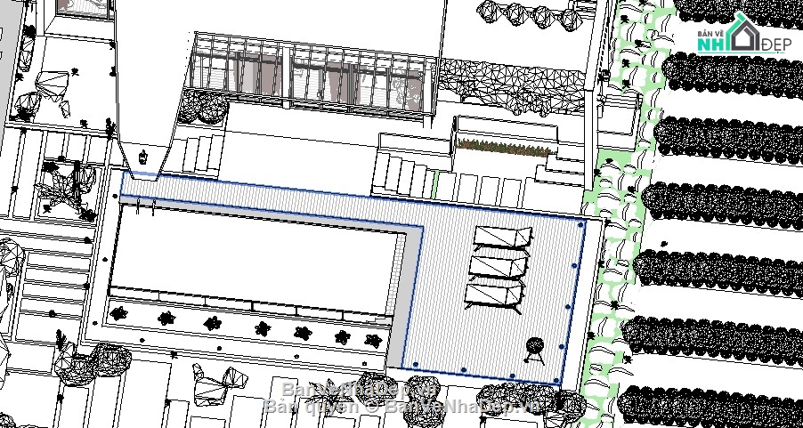 biệt thự nhà vườn,file revit biệt thự 1 tầng,biệt thự 1 tầng file revit