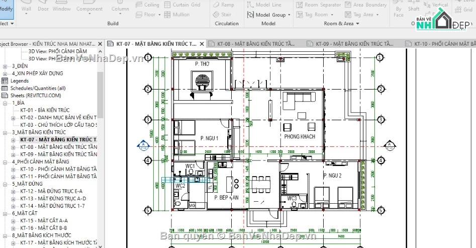 nhà cấp 4,revit nhà cấp 4,file revit nhà cấp 4