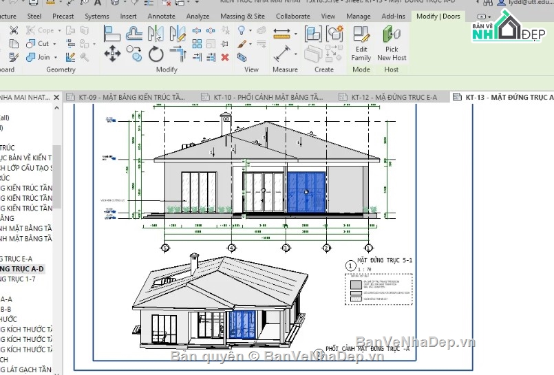 nhà cấp 4,revit nhà cấp 4,file revit nhà cấp 4