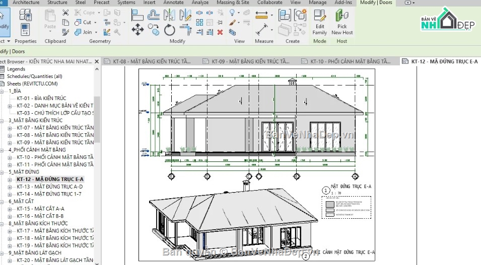 nhà cấp 4,revit nhà cấp 4,file revit nhà cấp 4