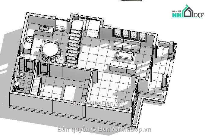 nhà phố 3 tầng,file revit nhà phố 3 tầng,revit nhà phố 3 tầng