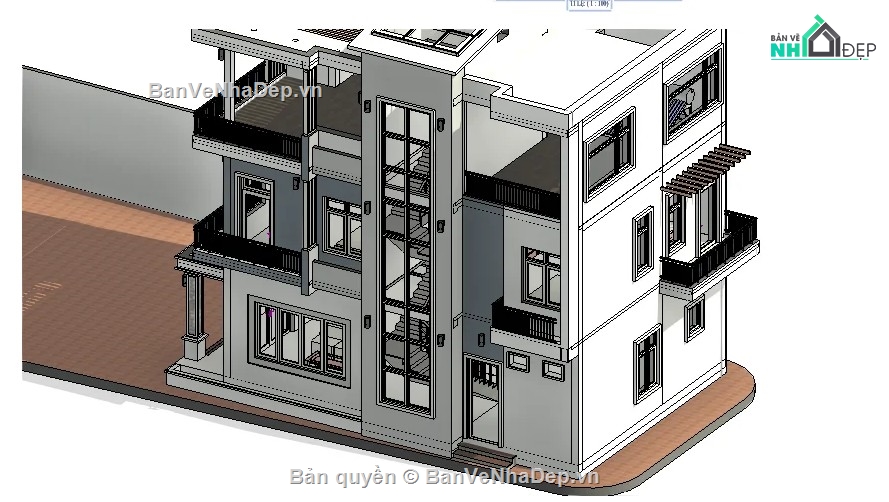 nhà phố 3 tầng,file revit nhà phố 3 tầng,revit nhà phố 3 tầng