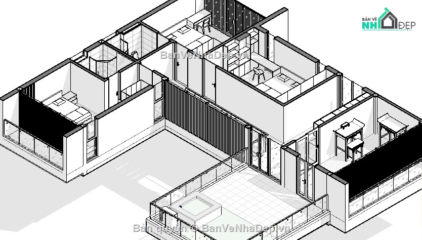 biệt thự 2 tầng,revit biệt thự 2 tầng,biệt thự 2 tầng revit