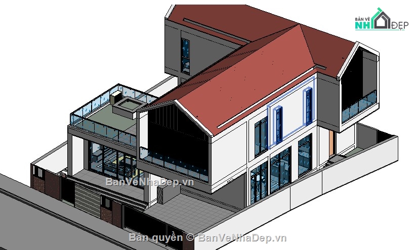 biệt thự 2 tầng,revit biệt thự 2 tầng,biệt thự 2 tầng revit