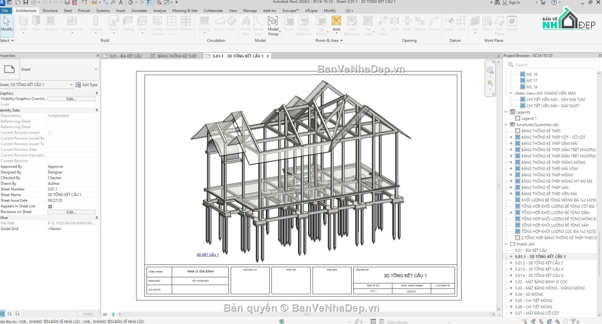 Nhà mái thái cấp 4,Nhà cấp 4 revit,file revit nhà mái thái