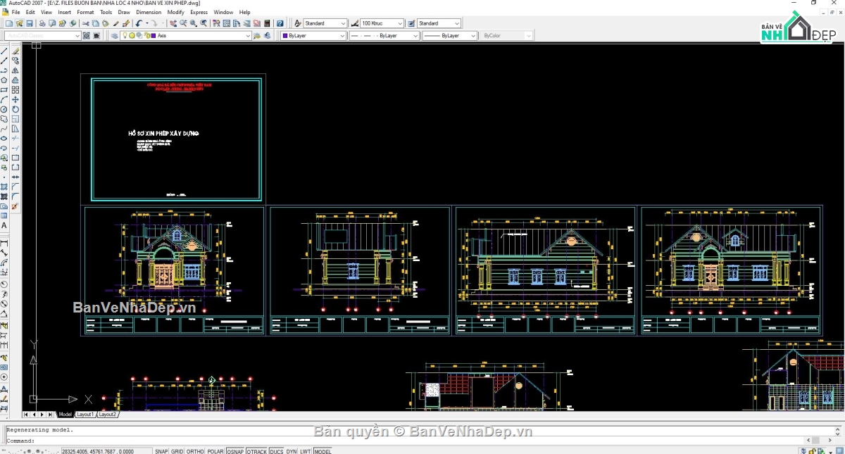 Nhà mái thái cấp 4,Nhà cấp 4 revit,file revit nhà mái thái