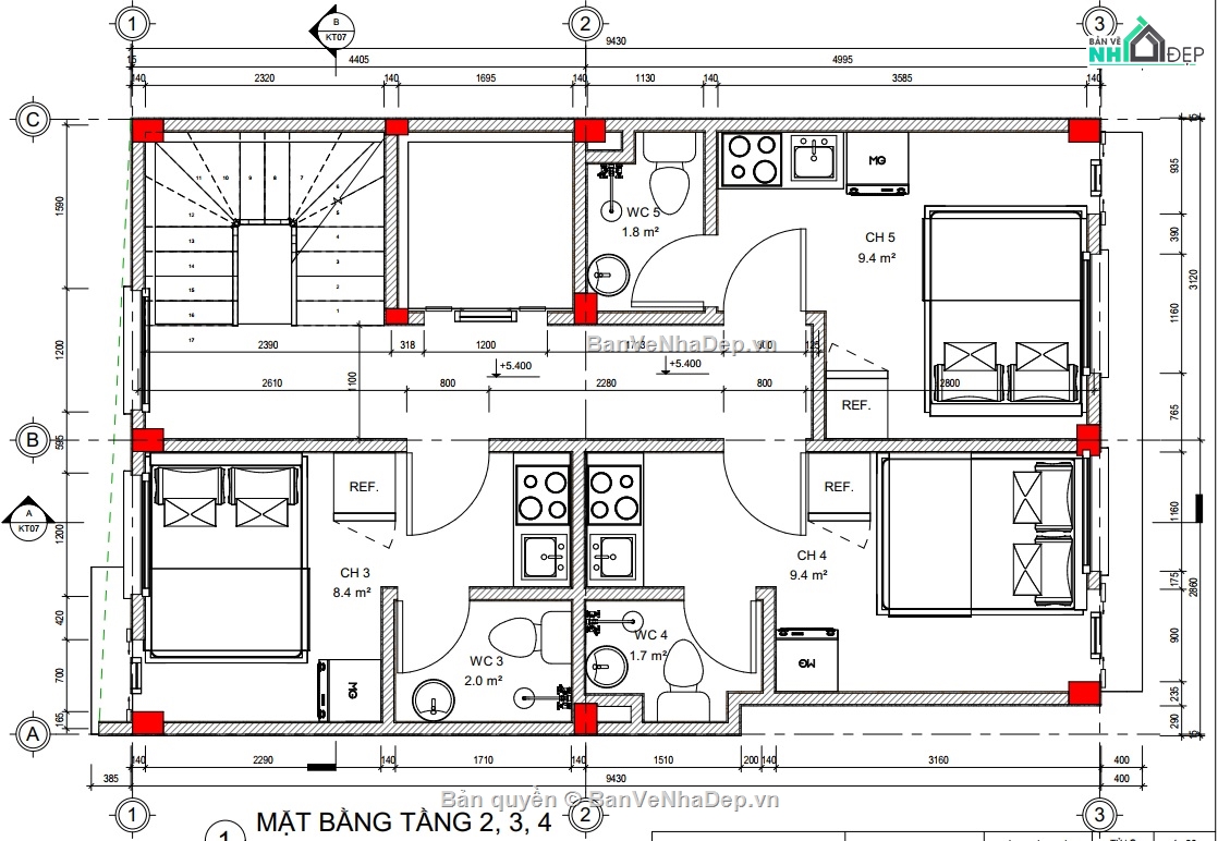 Chung cư mini,chung cư 7 tầng,revit chung cư mini