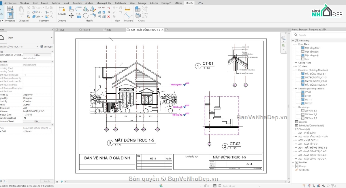 nhà cấp 4,nhà cấp 4 nông thôn,revit nhà cấp 4,bản vẽ nhà cấp 4