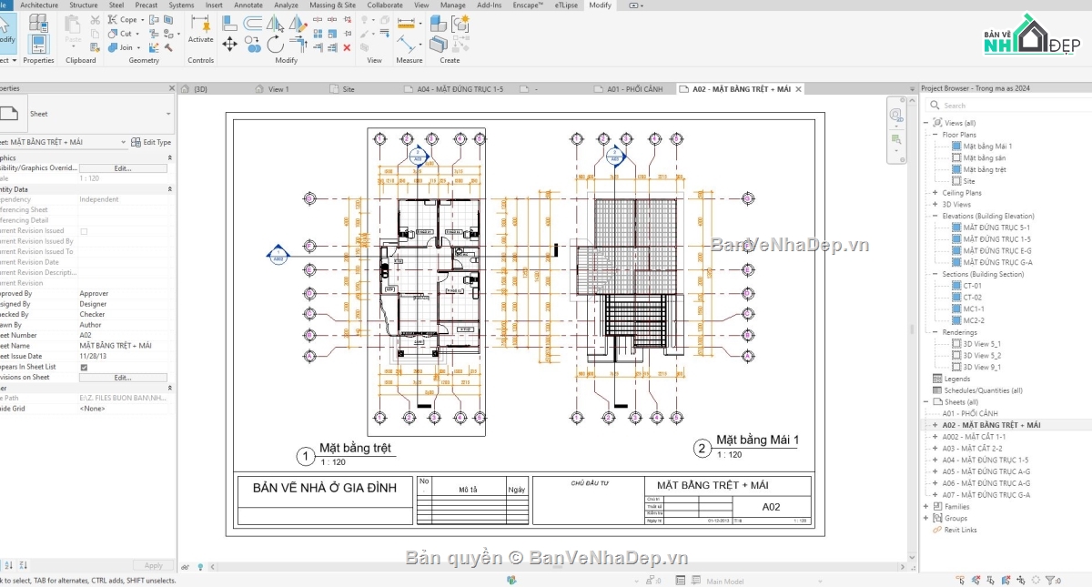 nhà cấp 4,nhà cấp 4 nông thôn,revit nhà cấp 4,bản vẽ nhà cấp 4