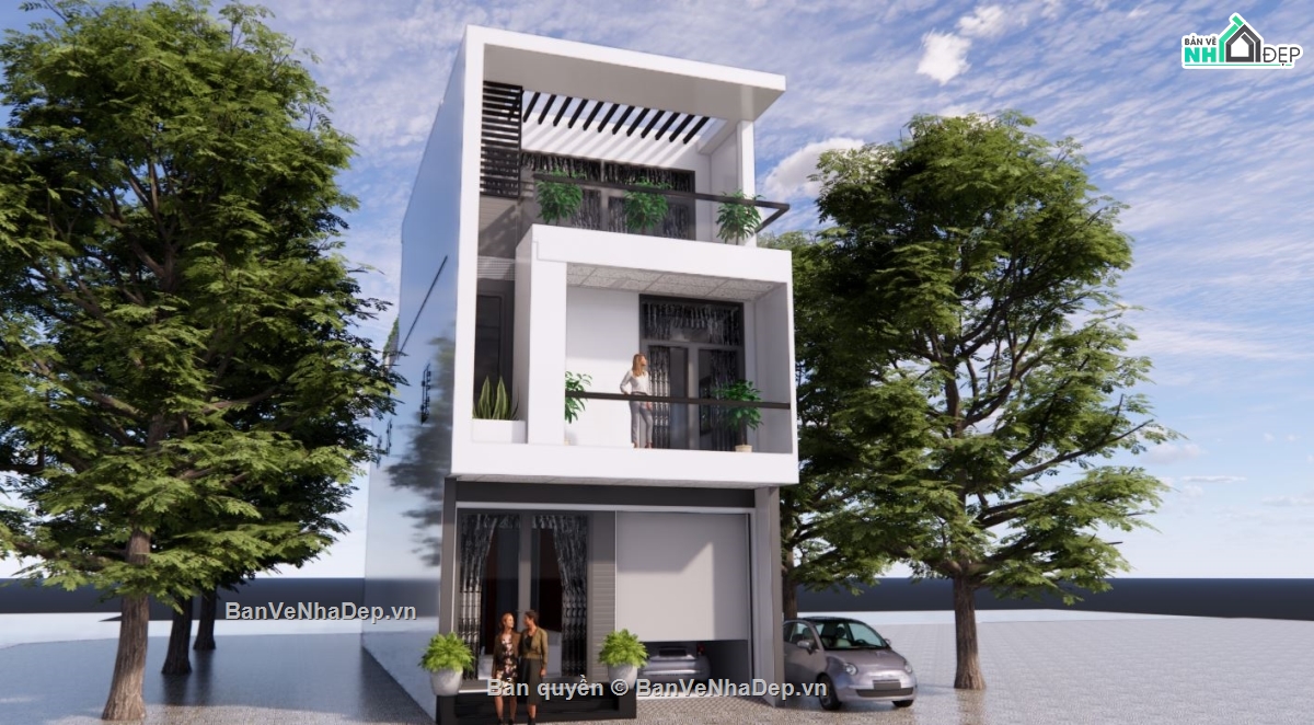 Nhà phố,Nhà phố hiện đại,revit nhà phố