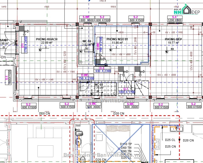 nhà phố 2 tầng,revit nhà phố 2 tầng,file revit nhà phố 2 tầng