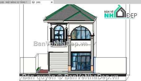 nhà phố 2 tầng,revit nhà phố 2 tầng,file revit nhà phố 2 tầng