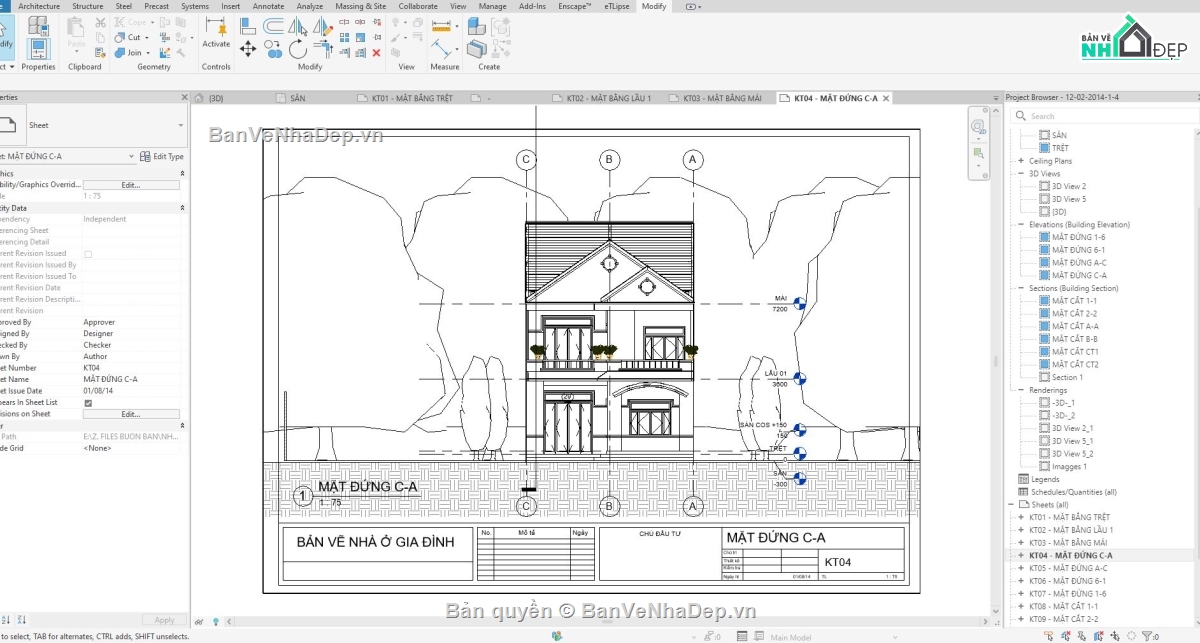 nhà 2 tầng mái ngói,nhà mái ngói,nhà 2 tầng revit,revit nhà 2 tầng