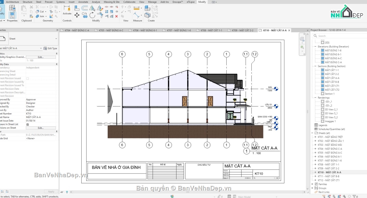 nhà 2 tầng mái ngói,nhà mái ngói,nhà 2 tầng revit,revit nhà 2 tầng