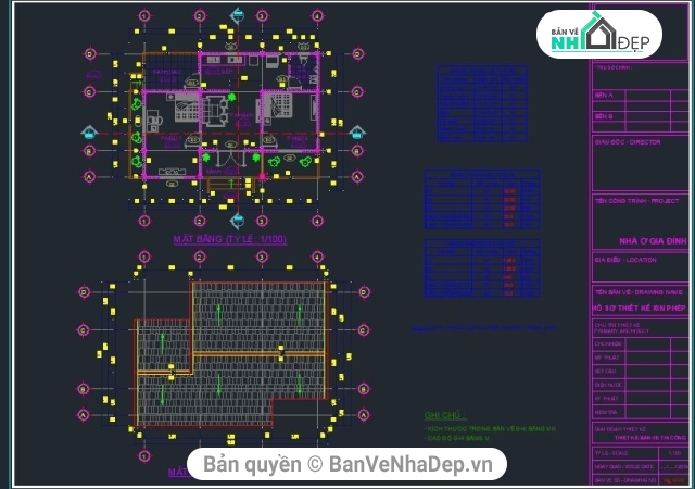 4 Bản Vẽ Full Kiến Trúc, Kết Cấu Nhà Phố 1 Tầng Mới 2020