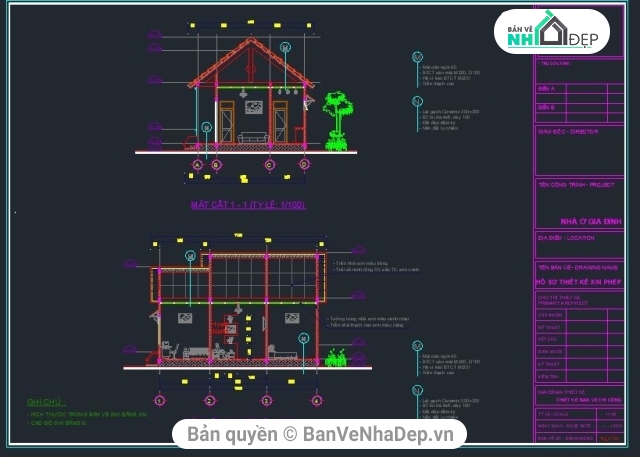 nhà cấp 4,nhà cấp 4 đẹp,biệt thự 1 tầng,nhà cấp 4 nông thôn,bản vẽ chi tiết nhà cấp 4