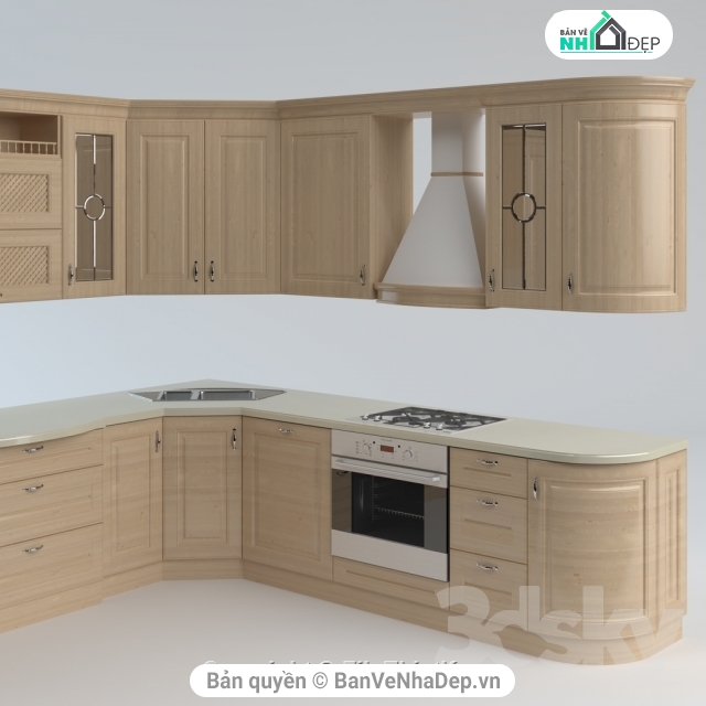 thiết kế bếp,thiết kế bếp tân cổ điển,thiết kế bếp đẹp,3dmax tủ bếp
