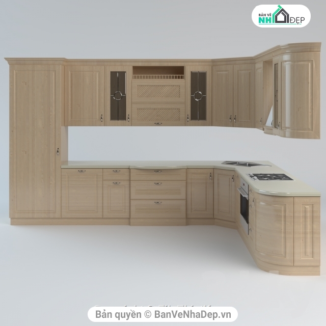 thiết kế bếp,thiết kế bếp tân cổ điển,thiết kế bếp đẹp,3dmax tủ bếp