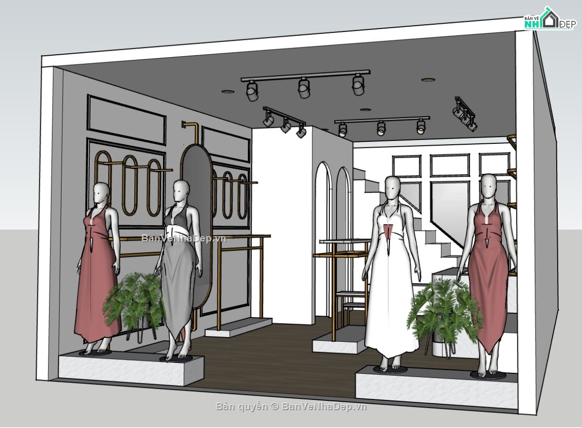 model su shop quần áo,sketchup quán quần áo,su quán quần áo,shop quần áo,sketchup cửa hàng quần áo