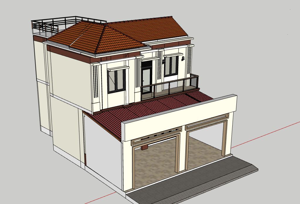 Biệt thự 2 tầng,Model su biệt thự 2 tầng,biệt thự 2 tầng file su