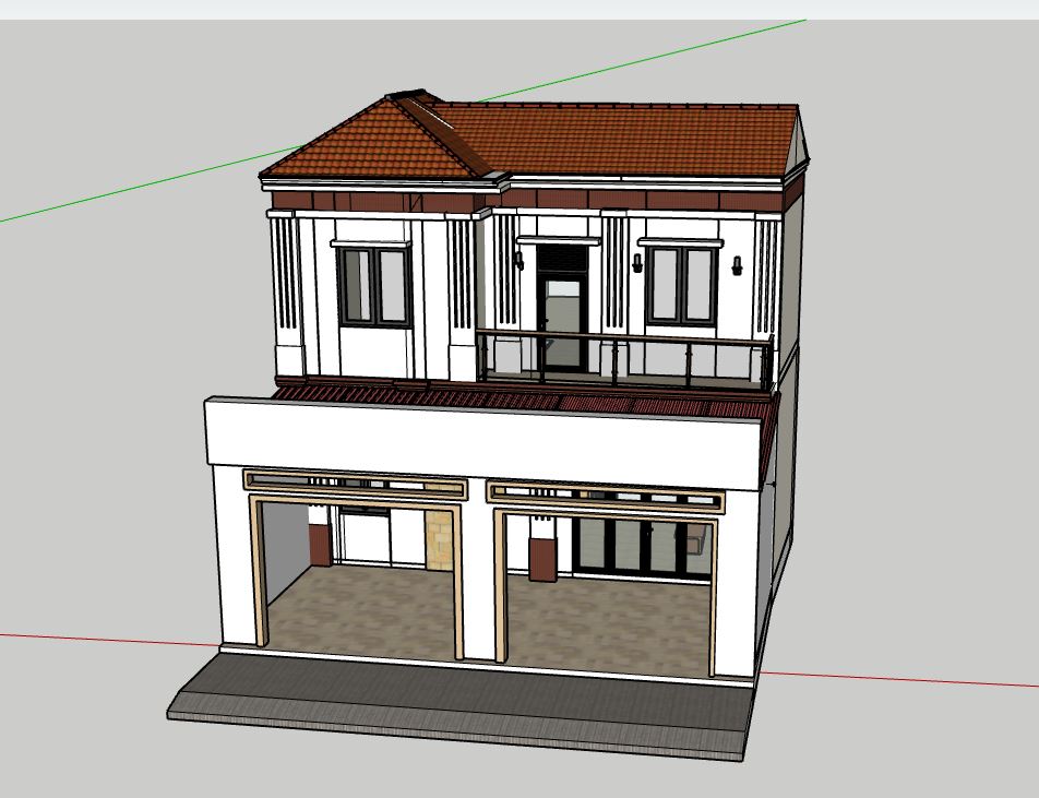 Biệt thự 2 tầng,Model su biệt thự 2 tầng,biệt thự 2 tầng file su