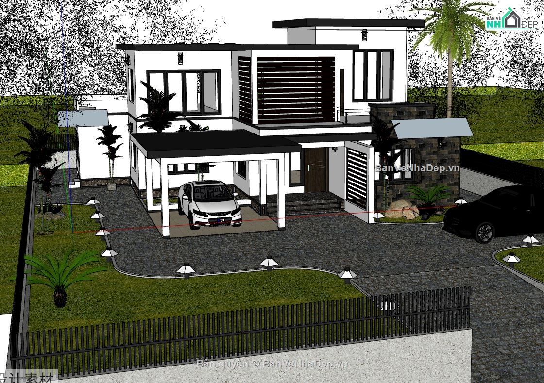 biệt thự 2 tầng,mẫu biệt thự hiện đại,mẫu biệt thự 2 tầng