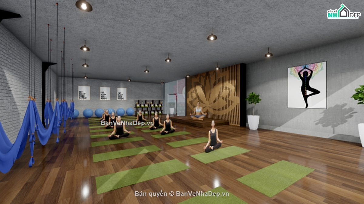 nội thất phòng gym,mẫu phòng tập gym,nội ngoại thất phòng gym,phòng tập gym - yoga,phòng gym 2 tầng,phòng gym 30x40m