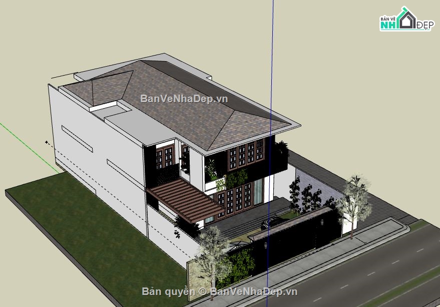 Biệt thự 2 tầng,Model su biệt thự 2 tầng,file su biệt thự 2 tầng