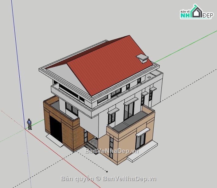 Biệt thự 2 tầng,Model su biệt thự 2 tầng,file su biệt thự 2 tầng