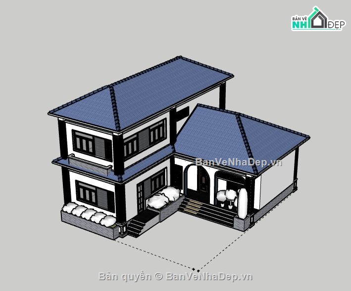 Biệt thự 2 tầng,model su biệt thự 2 tầng,file su biệt thự 2 tầng