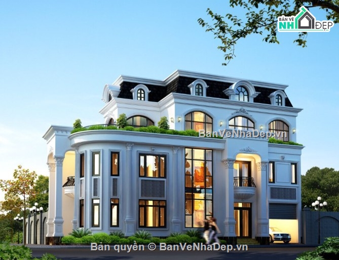 biệt thự 3 tầng,biệt thự 3 tầng đẹp,sketchup biệt thự 3 tầng,biệt thự 3 tầng sketchup