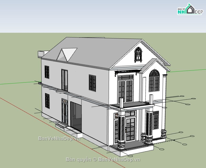 Nhà phố 2 tầng,model su nhà phố 2 tầng,file su nhà phố 2 tầng