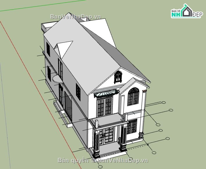 Nhà phố 2 tầng,model su nhà phố 2 tầng,file su nhà phố 2 tầng