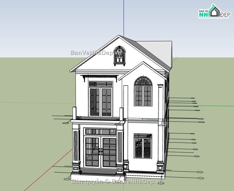 Nhà phố 2 tầng,model su nhà phố 2 tầng,file su nhà phố 2 tầng