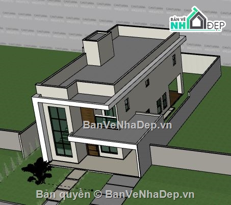 Nhà phố 2 tầng,file su nhà phố 2 tầng,nhà phố 2 tầng model su