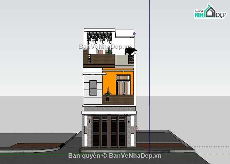 Nhà phố 3 tầng,model su nhà phố 3 tầng,file su nhà phố 3 tầng
