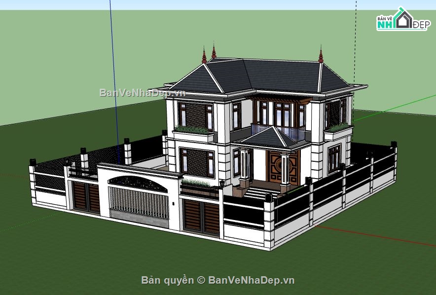 Biệt thự 2 tầng,model su biệt thự 2 tầng,file su biệt thự 2 tầng