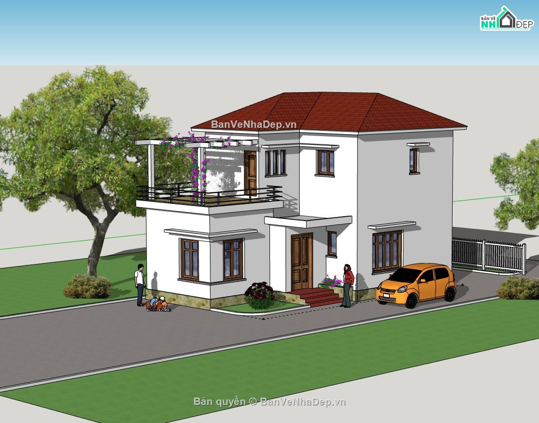 Biệt thự 2 tầng,model su biệt thự 2 tầng,file su biệt thự 2 tầng