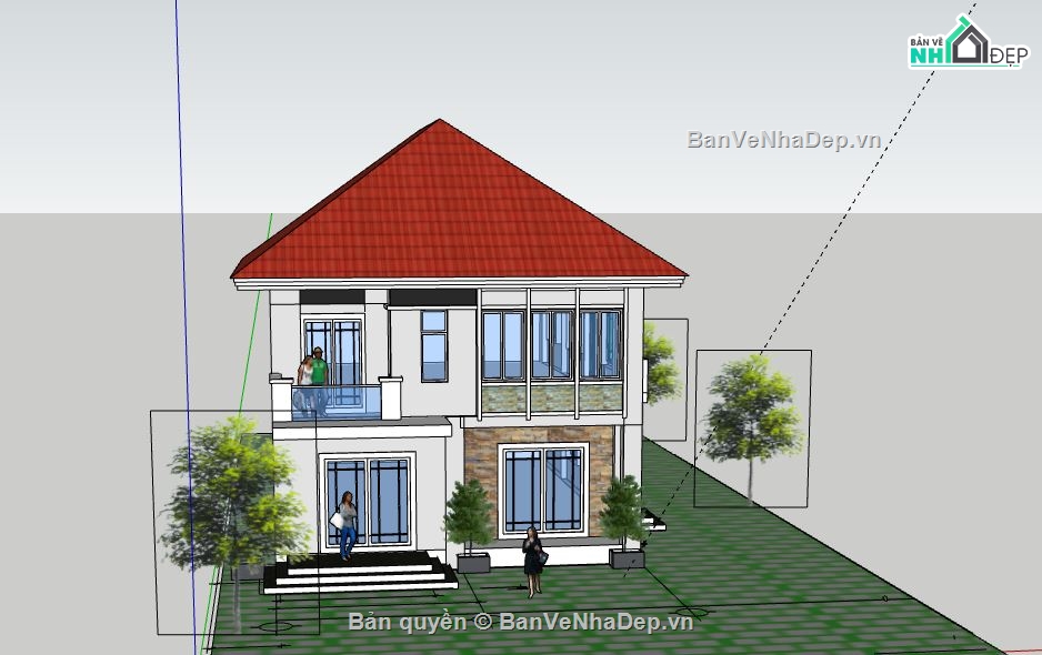 Biệt thự 2 tầng,model su biệt thự 2 tầng,biệt thự 2 tầng file su