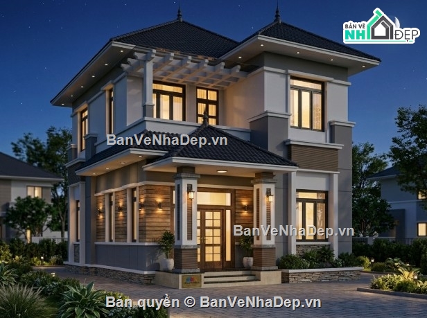 biệt thự 2 tầng,sketchup biệt thự 2 tầng,biệt thự 2 tầng sketchup