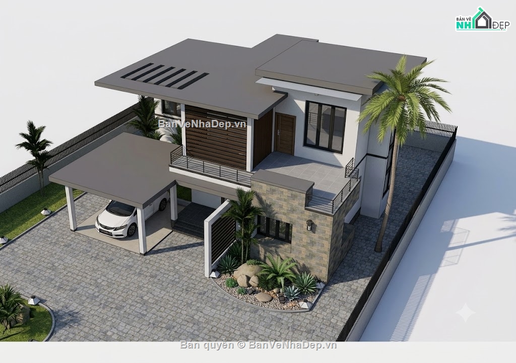 biệt thự 2 tầng,sketchup biệt thự 2 tầng,biệt thự 2 tầng file su