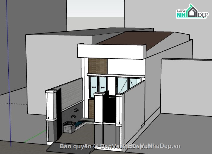 nhà cấp 4,model su nhà cấp 4,sketchup nhà cấp 4