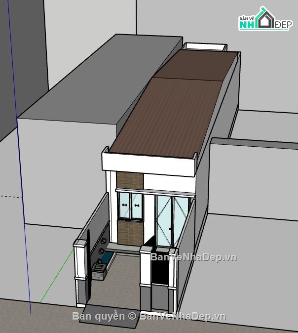 nhà cấp 4,model su nhà cấp 4,sketchup nhà cấp 4