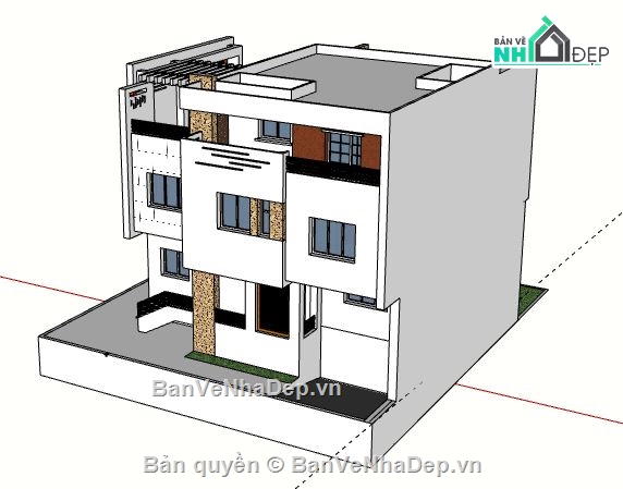 Nhà phố 2 tầng,model su nhà phố 2 tầng,file su nhà phố 2 tầng,nhà phố 2 tầng file su,file sketchup nhà phố 2 tầng
