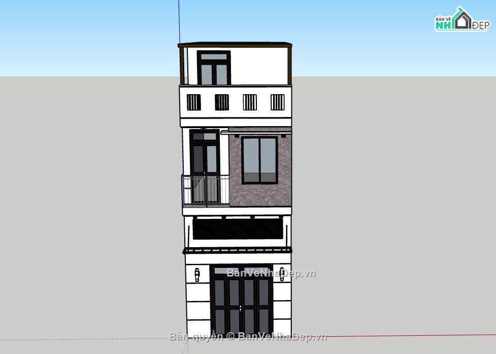 Nhà phố 3 tầng,Model su nhà phố 3 tầng,nhà phố