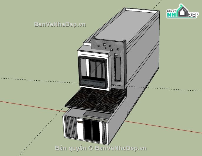 Nhà phố 2 tầng,Model su nhà phố 2 tầng,file su nhà phố 2 tầng