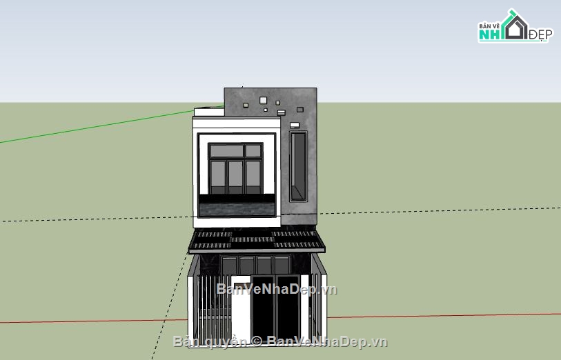 Nhà phố 2 tầng,Model su nhà phố 2 tầng,file su nhà phố 2 tầng